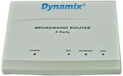 ADSL 2+ modem / router (24 Mbps / 1 Mbps) with 4 Ethernet ports and Firewallsupport