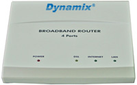 DYNAMIX Tiger 2Plus (4 LAN) - ADSL 2+ modem / router (24 Mbps / 1 Mbps) with 4 Ethernet ports and Firewall support